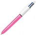 Pen Bic Shine Silver Wit Roze (12 Onderdelen)