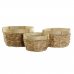 Σετ Καλαθιών DKD Home Decor Καφέ Φυσικό Bamboo Καλάμια Τροπικό 40 x 40 x 23 cm (3 Τεμάχια)