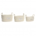 Conjunto de Cestas DKD Home Decor Algodão Fibra (34 x 23 x 20 cm)