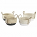 Set de Coșuri DKD Home Decor 33 x 33 x 20 cm Fibră naturală (2 Unități)