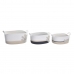 Set de Coșuri DKD Home Decor Alb Gri Crem 60 x 31 x 25 cm (3 Piese)