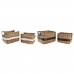 Korg - set DKD Home Decor Vit Svart Naturell Vit/Svart Polyuretan Trä Metall Naturliga fibrer Kolonial 30 x 40 cm 32 x 25 x 20 c