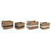 Korg - set DKD Home Decor Vit Svart Naturell Vit/Svart Polyuretan Trä Metall Naturliga fibrer Kolonial 30 x 40 cm 32 x 25 x 20 c