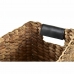 Set de basket DKD Home Decor Blanc Noir Naturel Blanc/Noir Polyuréthane Bois Métal Fibre naturelle Colonial 30 x 40 cm 32 x 25 x