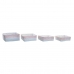 Σετ Καλαθιών DKD Home Decor πολυεστέρας 8,5 cm 26 x 26 x 9 cm Φυσική ίνα Boho Μεσογείακός (4 Τεμάχια)