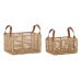 Basket spelset DKD Home Decor Metaal Touw Boho (36 x 27 x 33 cm) (36 x 27 x 20 cm)