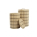 Σετ Καλαθιών DKD Home Decor Καφέ Φυσικό Bamboo 40 x 40 x 63 cm (2 Τεμάχια)