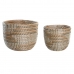 Basket spelset DKD Home Decor 28 x 28 x 22 cm Tropisch Zeegras