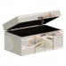 Caja Decorativa PVC Lona Papel DMF Flores 30 x 18 x 15 cm (2 Piezas)