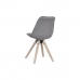 Chaise de Salle à Manger DKD Home Decor Polyester Gris foncé Chêne (48 x 44 x 84 cm)