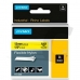 Cinta laminada para máquinas rotuladoras Rhino Dymo ID1-12 Amarelo Preto 12 x 3,5 mm Autoadesivas (5 Unidades)