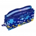 Trousse Fourre-Tout Triple Sonic Bleu 22 x 12 x 3 cm