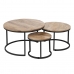 Set of 3 tables Black Natural 79 x 79 x 48 cm