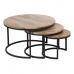 Set of 3 tables Black Natural 79 x 79 x 48 cm