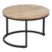 Set of 3 tables Black Natural 79 x 79 x 48 cm