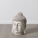 Skulptur Grau Lehm Faser 45,5 x 45,5 x 64 cm Buddha