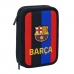 Doppel-Federtasche F.C. Barcelona Granatrot Marineblau (34 Stücke)