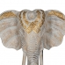 Decorative Figure White Golden Natural Elephant 44 x 16 x 57 cm