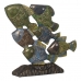 Decorative Figure Blue Brown Green Fish 60 x 11,5 x 52 cm