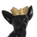 Decorative Figure Black Golden Dog 17 x 11,7 x 25,5 cm