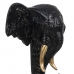 Figura Decorativa Preto Dourado Elefante 20,5 x 14,3 x 35,5 cm