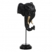 Figura Decorativa Preto Dourado Elefante 20,5 x 14,3 x 35,5 cm