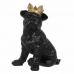 Dekorativ Figur Svart Gyllen Hund 15,5 x 18,4 x 25,5 cm