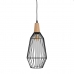 Suspension Noir Naturel Bois Fer 220-240 V 20 x 19,5 cm