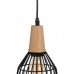 Suspension Noir Naturel Bois Fer 220-240 V 20 x 19,5 cm