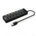 Hub USB Ewent EW1147 Schwarz