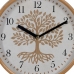 Wall Clock Tree White Natural Wood Crystal 22 x 22 x 4,5 cm