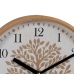 Wall Clock Tree White Natural Wood Crystal 22 x 22 x 4,5 cm