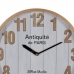 Horloge Murale Blanc Naturel Bois Verre 32 x 32 x 4,5 cm