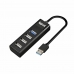 4-Port USB Hub iggual IGG317686 Melns