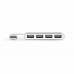 4-Port USB Hub Port Designs 900120 Sudrabains Balts/Pelēks