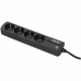 4-pesaga pistik toitelülitiga INFOSEC S4 Black Line II Must