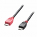 Adapter MicroUSB naar Mini USB LINDY 31759 Zwart 1 m