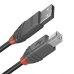 Kábel USB A na USB B LINDY 36677 10 m Čierna Sivá