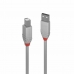 Кабел Micro USB LINDY 36683 Черен Сив