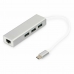 Hub USB Digitus DA-70255 Cinzento Branco/Cinzento Prateado