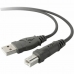 Cablu USB 2.0 Belkin F3U154BT3M Imprimantă 3 m Negru Gri