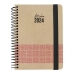 Agenda Grafoplas Nature Bruin 2024 Roze A6 10 x 15 cm