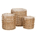 Set med kurve Beige Flødefarvet Naturlig fiber 45 x 45 x 45 cm (3 enheder)