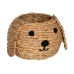 Korb Hund Schwarz Beige Naturfaser 27 x 27 x 19 cm