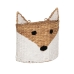 Mand Fox Wit Zwart Beige Natuurlijke Vezel 30 x 11 x 33 cm