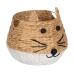 Kurv Kat Hvid Sort Beige Naturlig fiber 41 x 41 x 38 cm