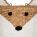 Mand Fox Wit Zwart Beige Natuurlijke Vezel 30 x 11 x 33 cm