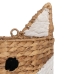 Mand Fox Wit Zwart Beige Natuurlijke Vezel 30 x 11 x 33 cm