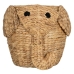 Mand Olifant Zwart Beige Natuurlijke Vezel 38 x 38 x 42 cm