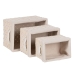 Set di Cestini Bianco Legno Tessuto 39,5 x 30 x 24 cm (3 Unità)